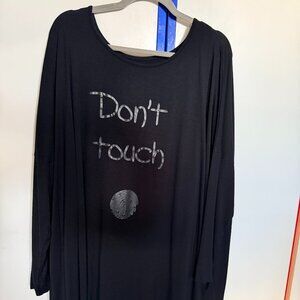 Women's long sleeve baggy top (black), size: one size, Viscose/Elasthan